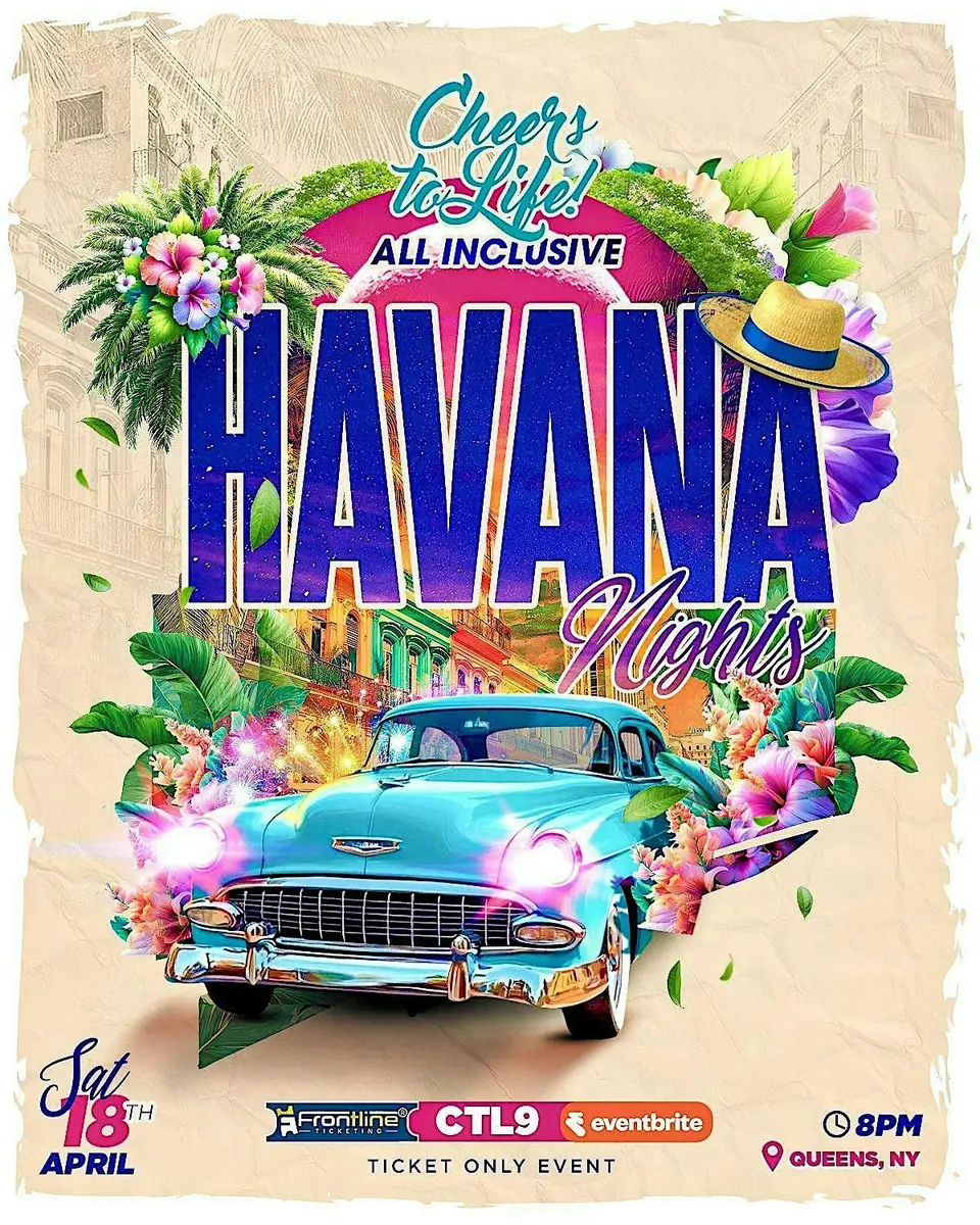 Cheers To Life 9...Havana Nights flyer or graphic.
