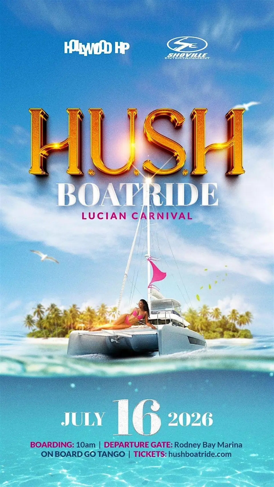 H.U.S.H Boatride flyer or graphic.