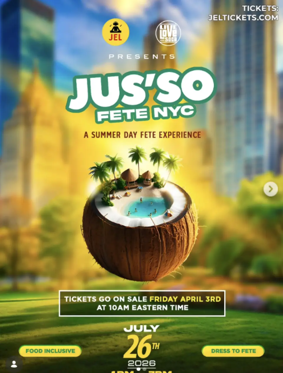 Jusso Fete flyer or graphic.