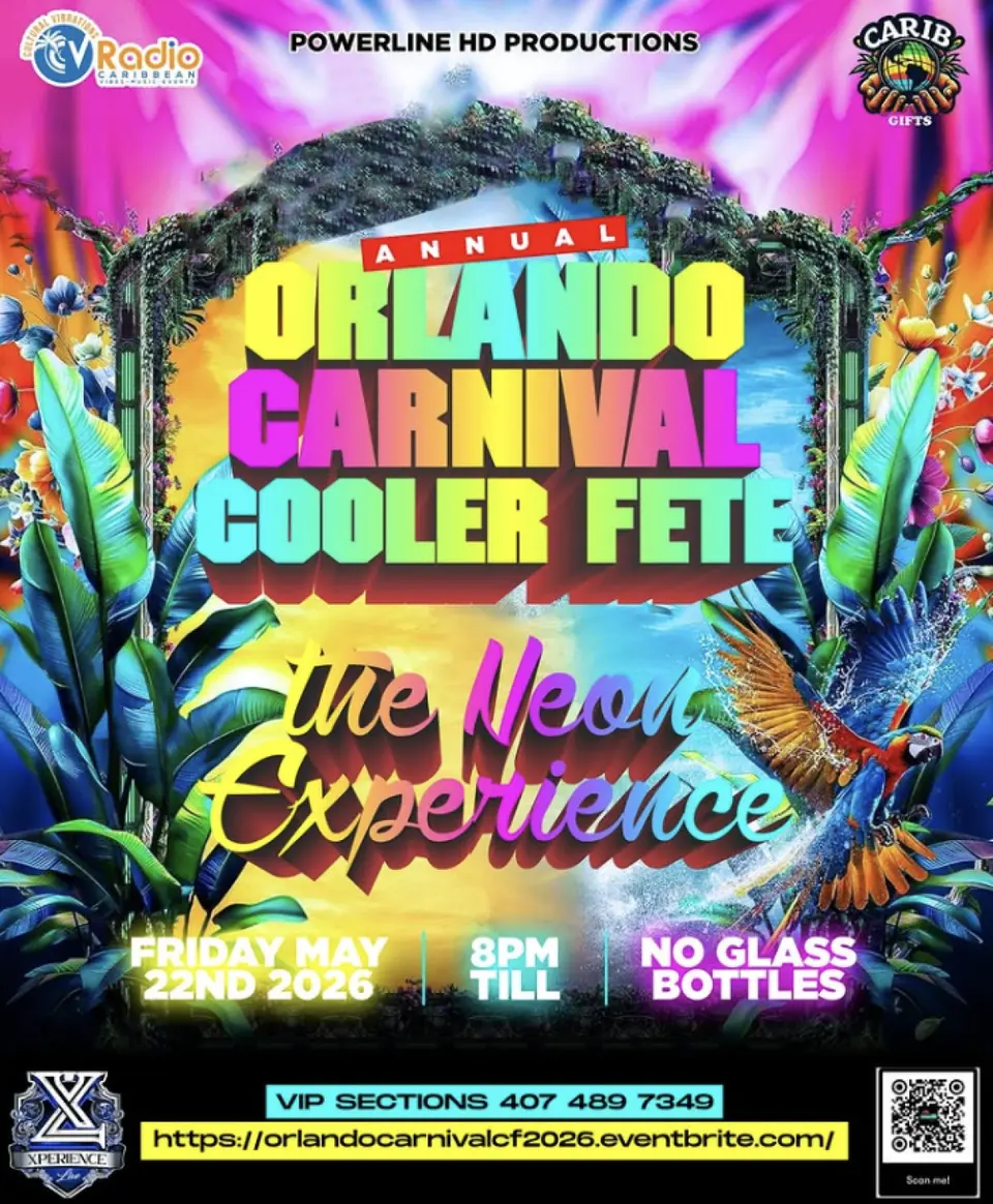 Powerlines Annual Orlando Carnival Cooler Fete flyer or graphic.