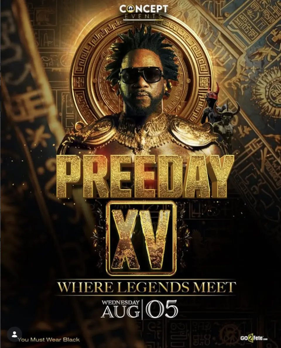 Preeday XV flyer or graphic.