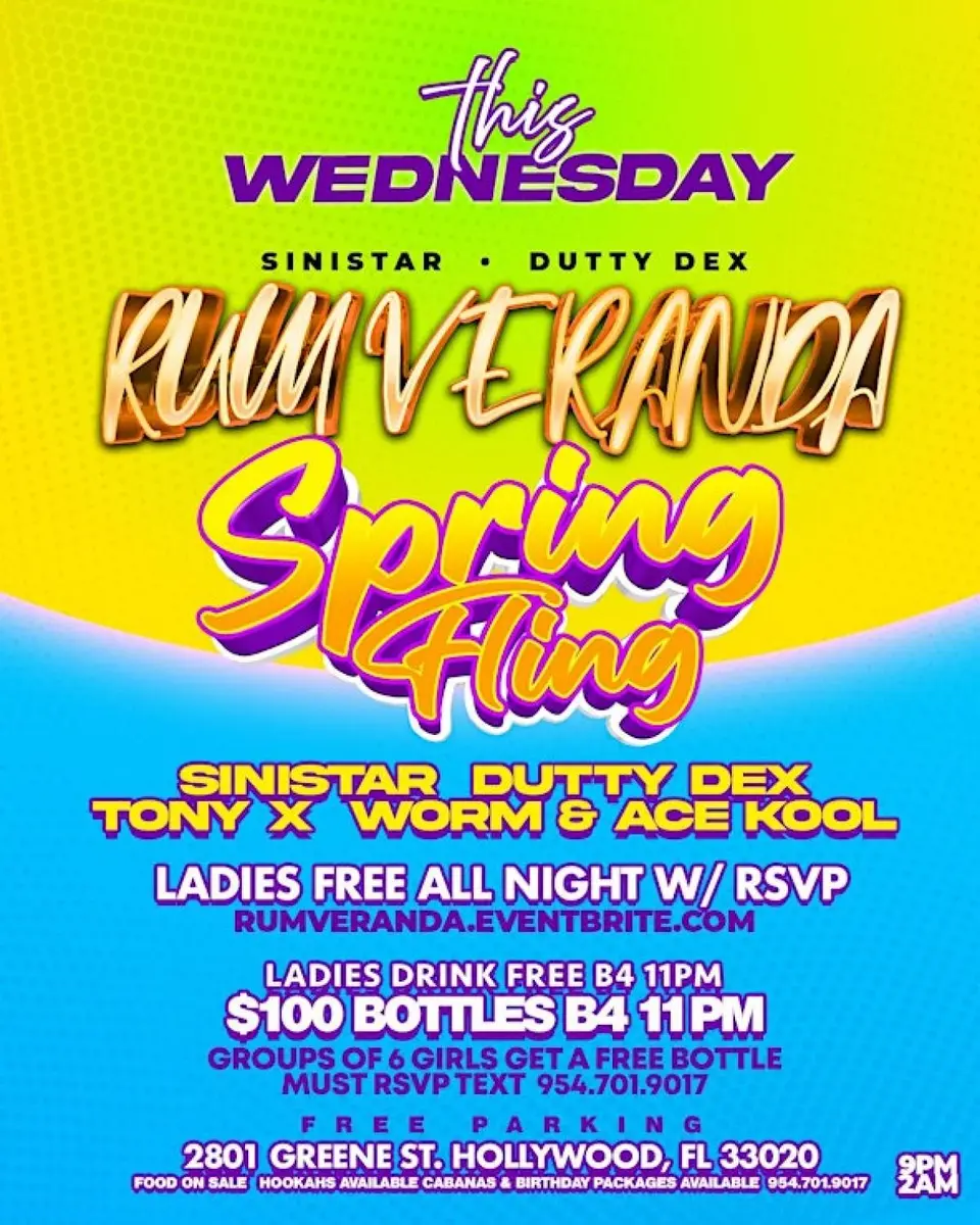 Rum Veranda - Spring Fling flyer or graphic.