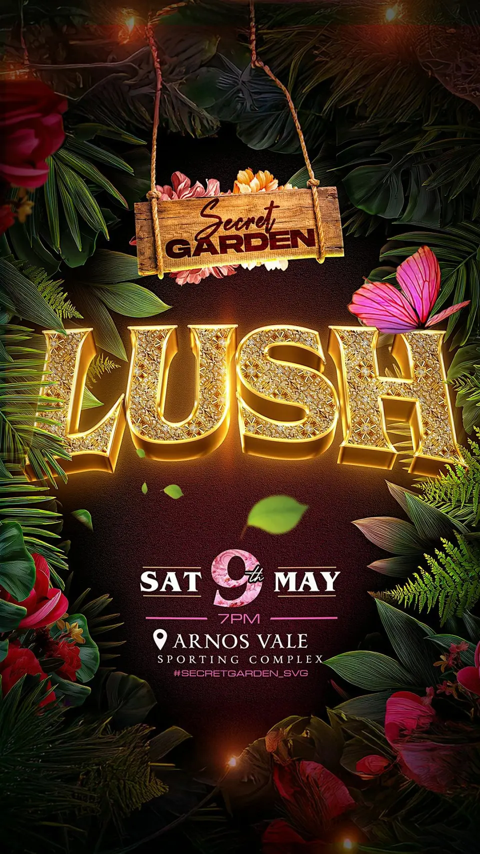 Secret Garden "LUSH" flyer or graphic.