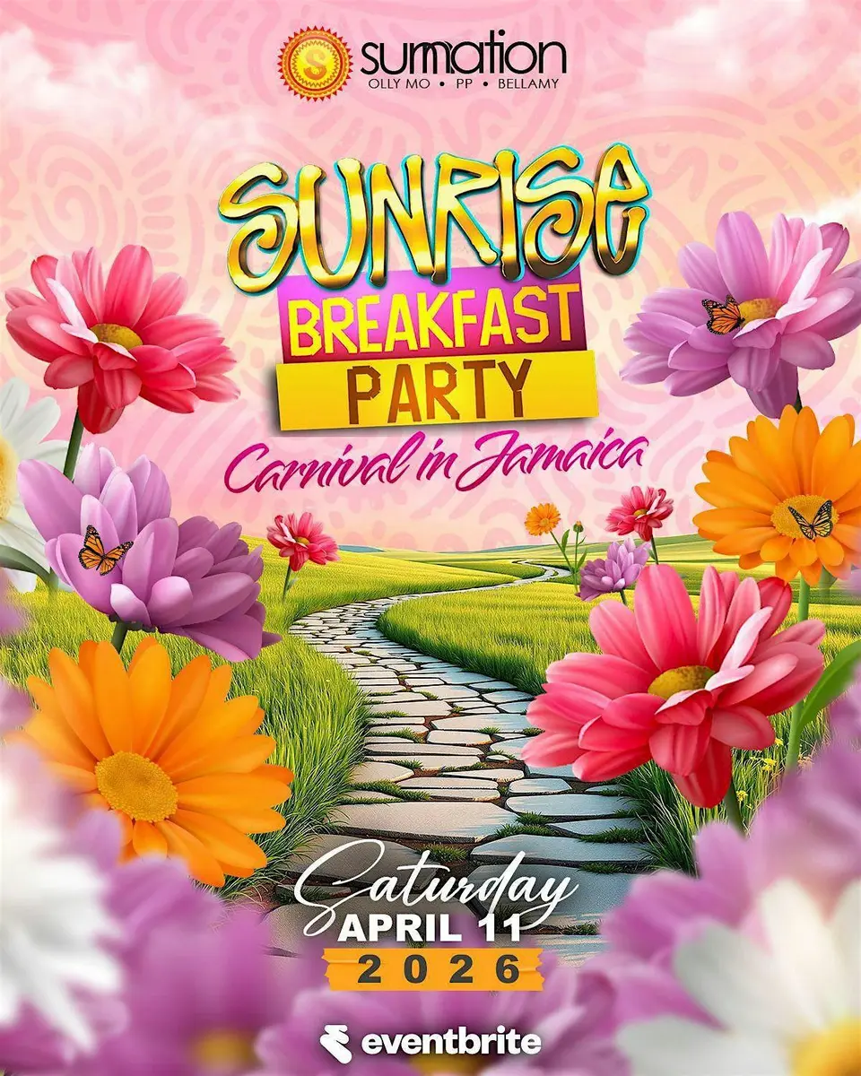 Sunrise Breakfast Party flyer or graphic.