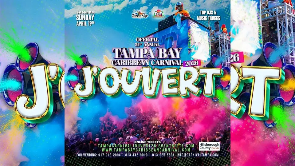 Tampa Bay Jouvert  flyer or graphic.