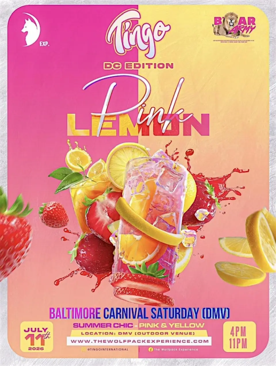 Tingo Pink Lemón flyer or graphic.