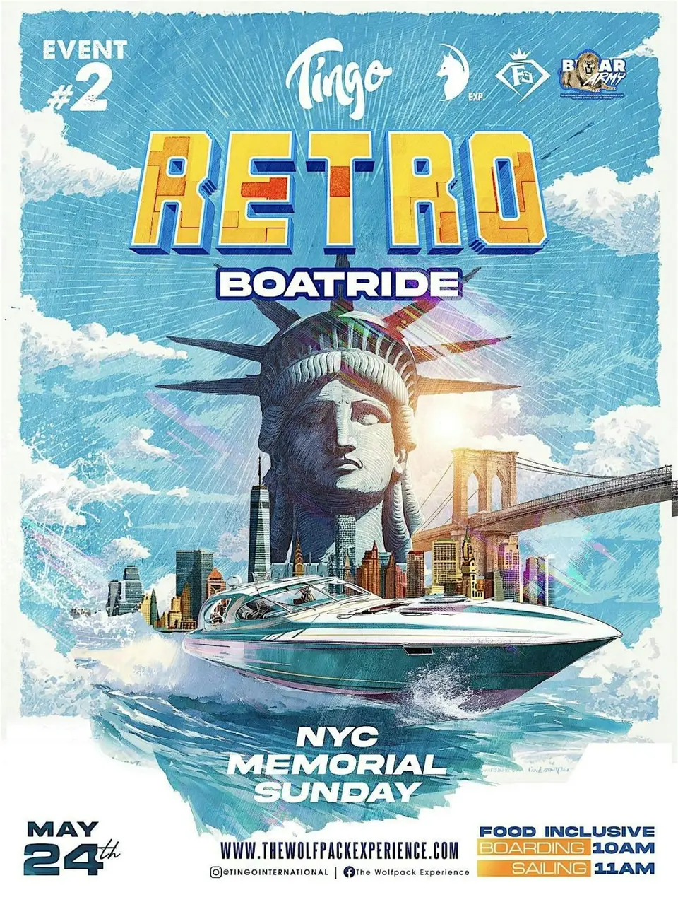 Tingo Retro: Boatride flyer or graphic.