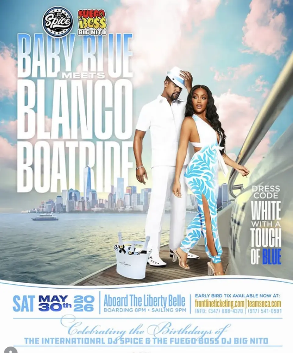 Baby Blue Blanco Boatride flyer or graphic.