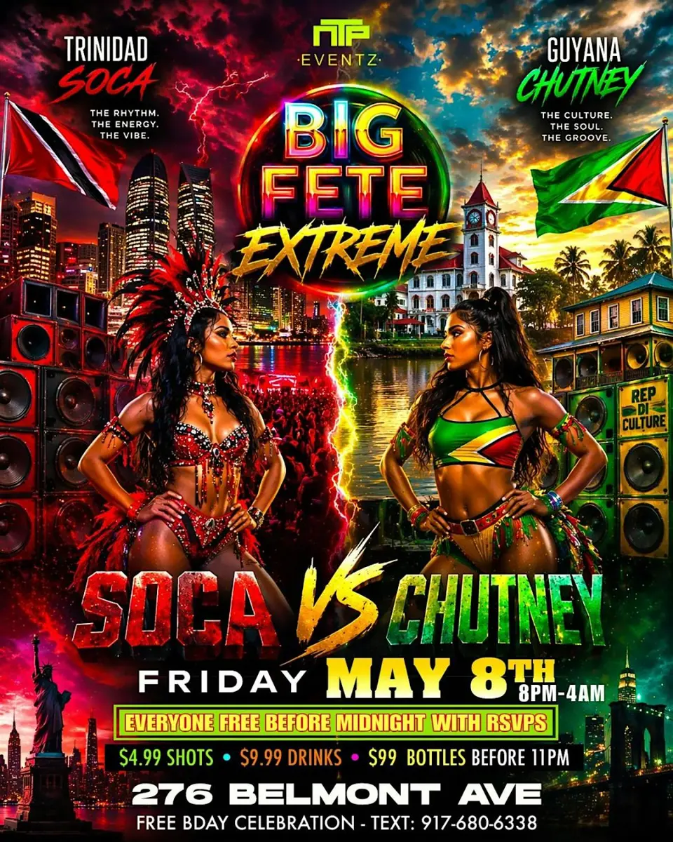 Big Fete Extreme Guyana Vs Trinidad flyer or graphic.