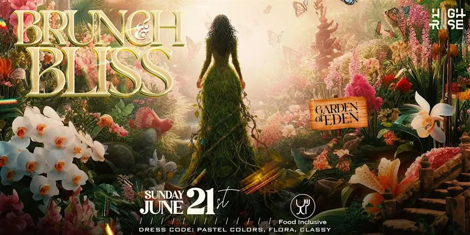 Brunch & Bliss: The Garden Of Eden flyer or graphic.