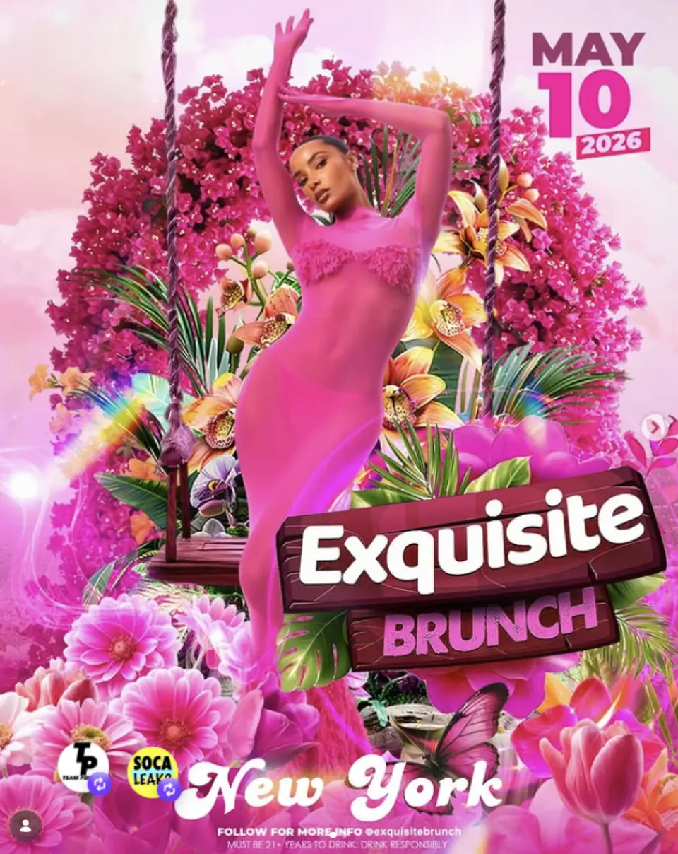 Exquisite Brunch: Pinkscape flyer or graphic.