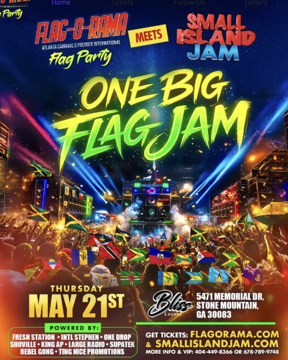 Flag O Rama Meets Small Island flyer or graphic.