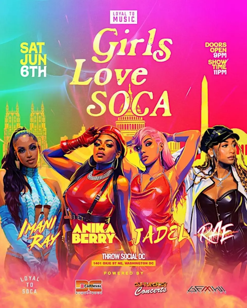 Girls LOVE Soca DC flyer or graphic.