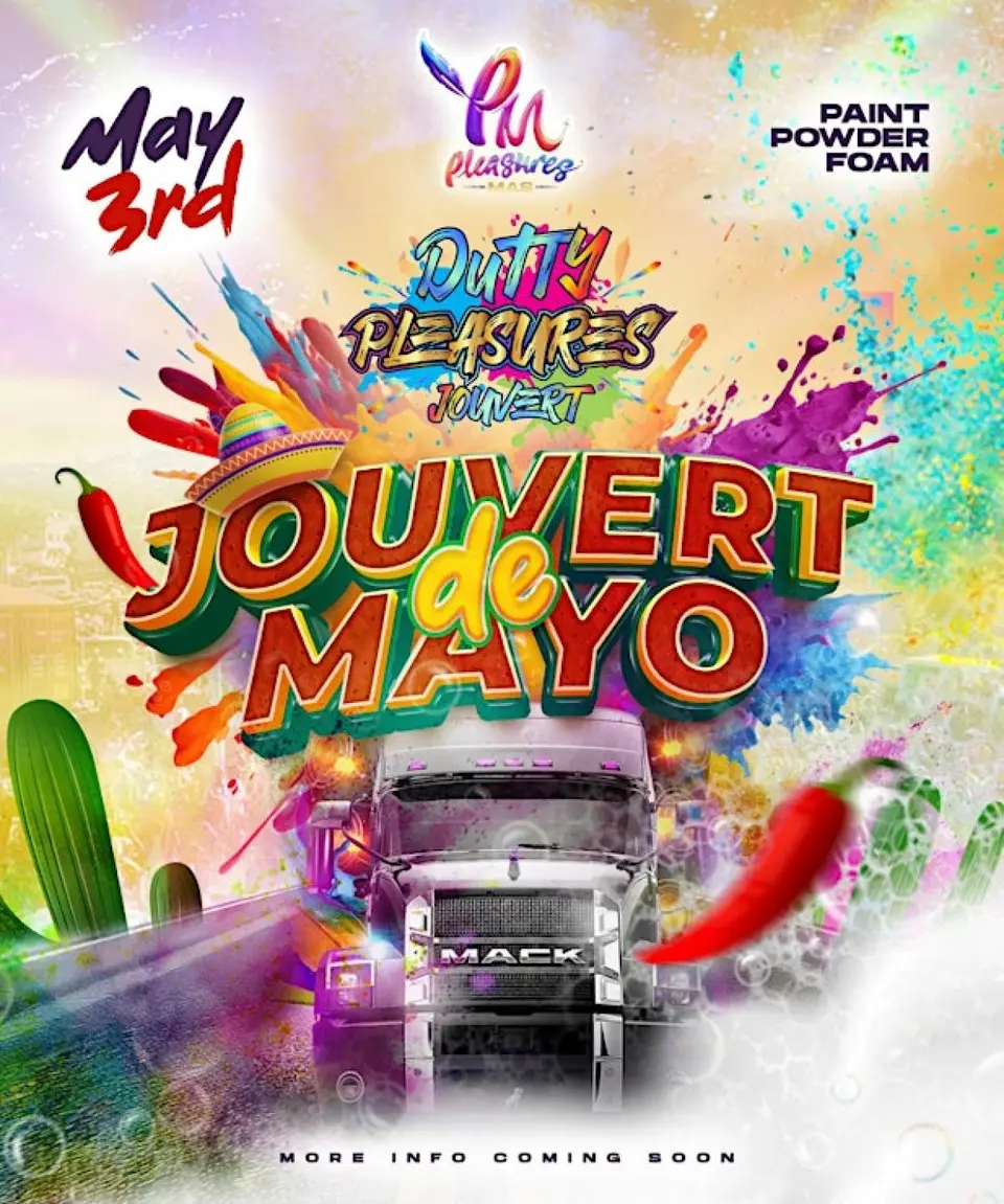 Jouvert De Mayo flyer or graphic.