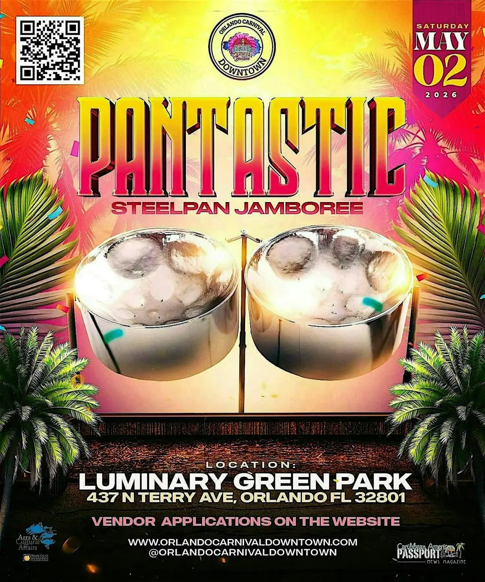 Pantastic Steelpan Jamboree flyer or graphic.