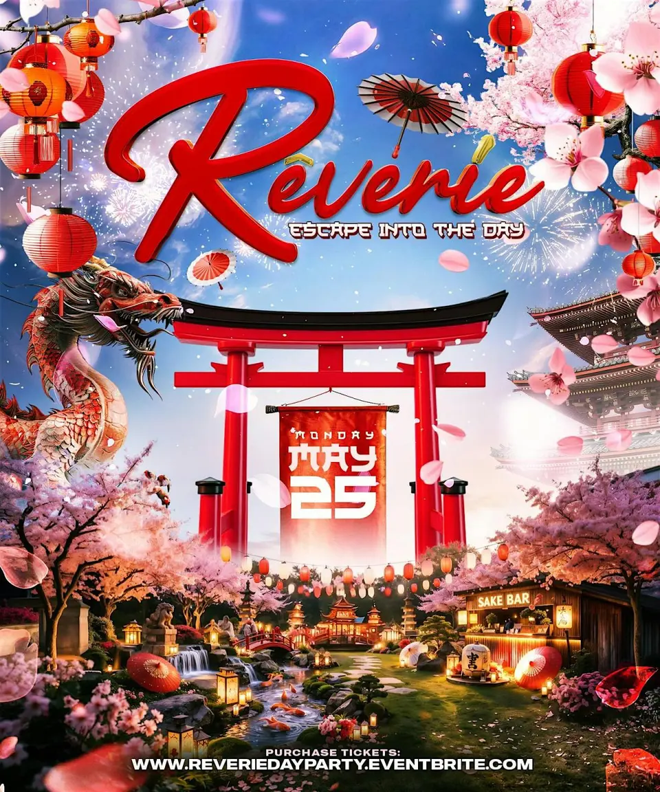 Reverie Day Party flyer or graphic.