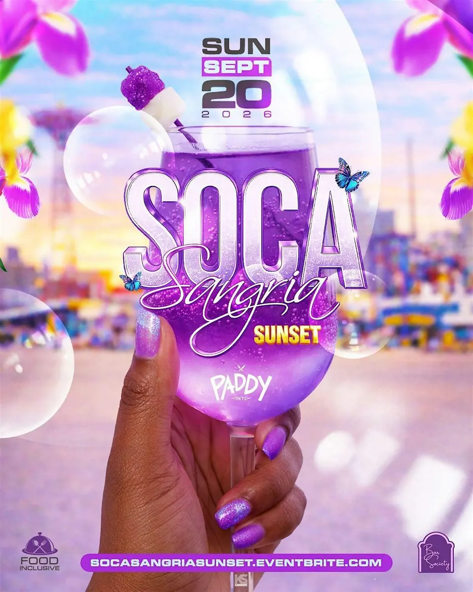 Soca Sangria Sunset flyer or graphic.