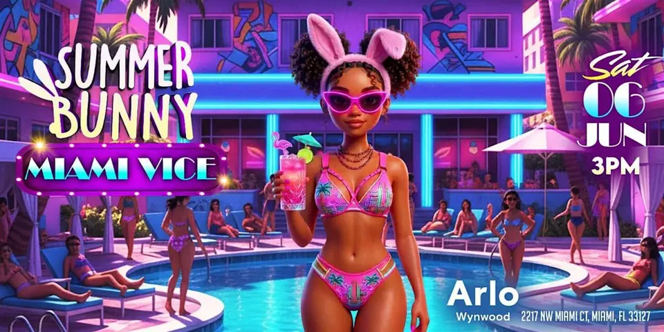 Summer Bunny: Miami Vice flyer or graphic.
