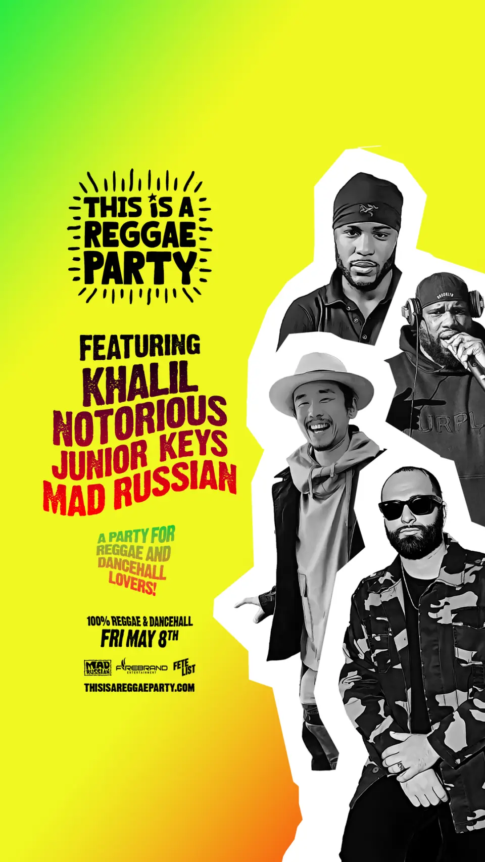 This is a REGGAE Party - NYC May flyer or graphic.