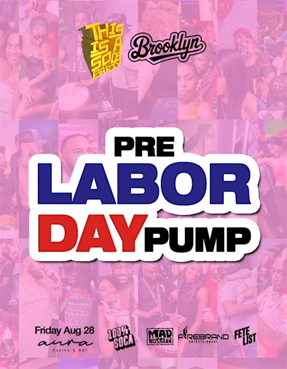 This is a SOCA Party - Brooklyn - Aug flyer or graphic.