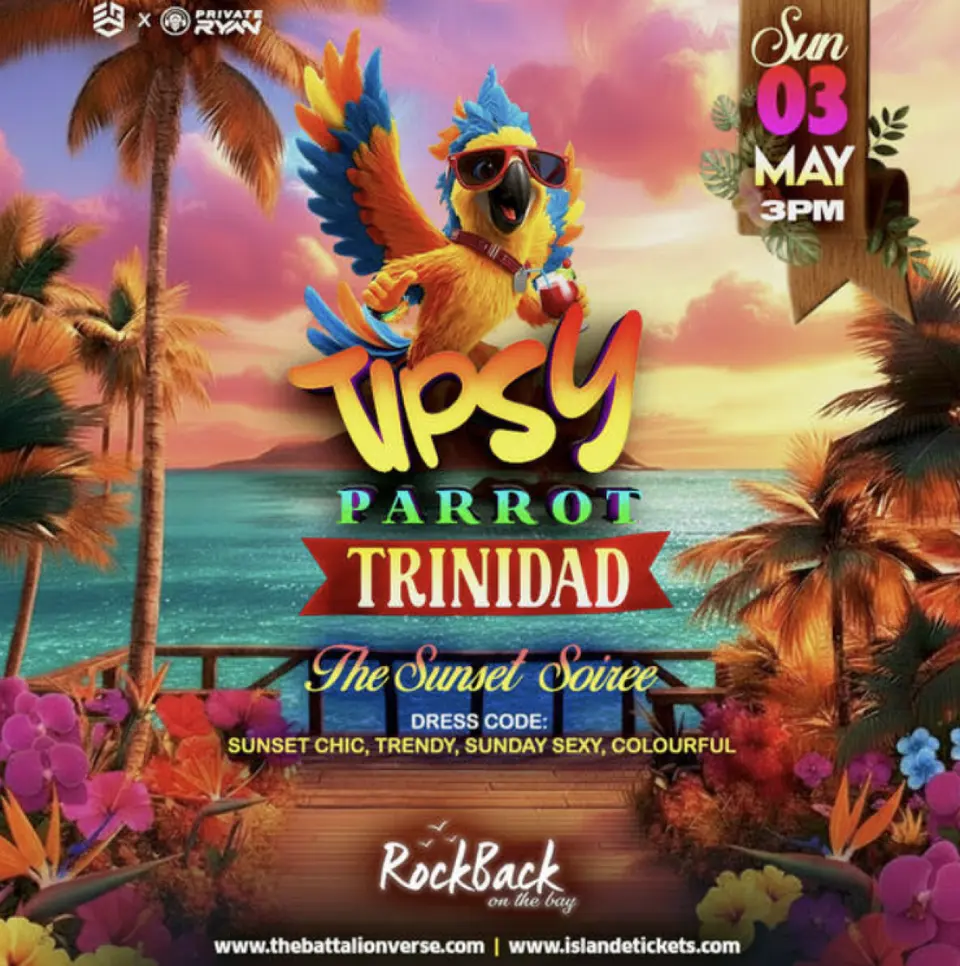 Tipsy Parrot flyer or graphic.