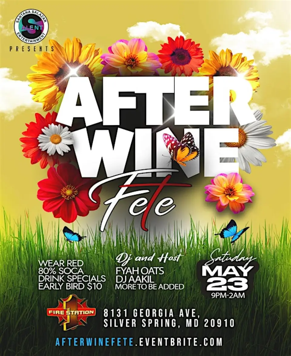 After Wine (Wear Red Fete) flyer or graphic.