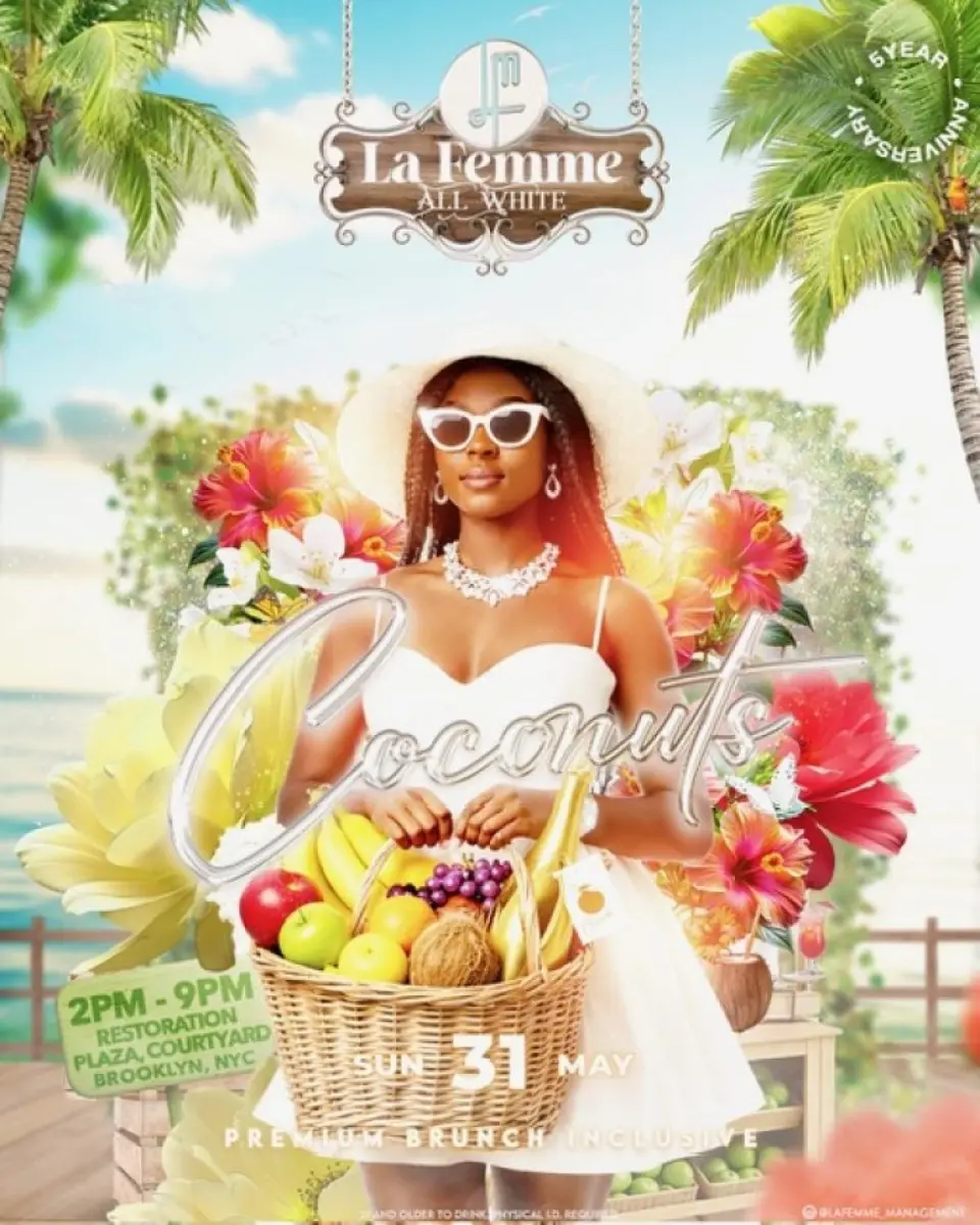 Coconuts flyer or graphic.