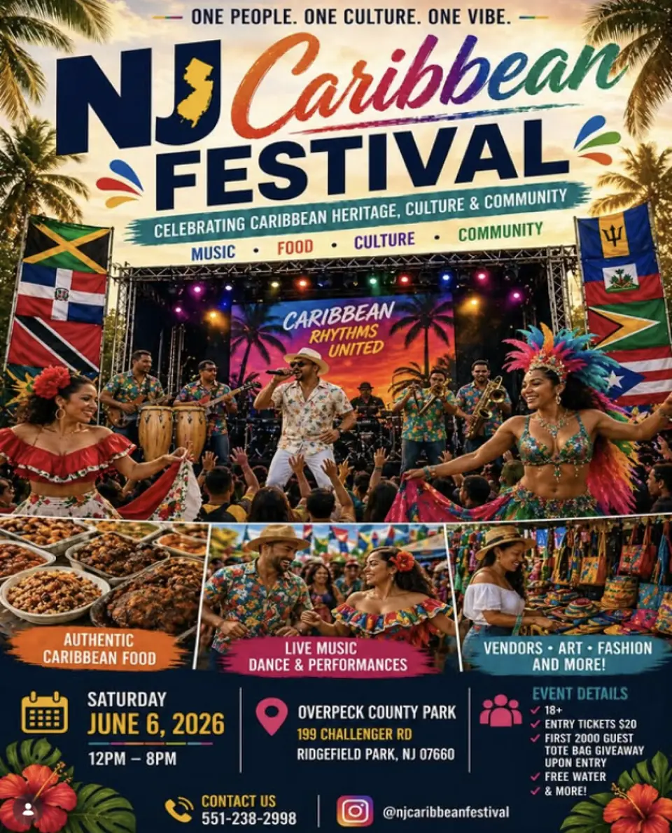 NJ Caribbean Festival flyer or graphic.