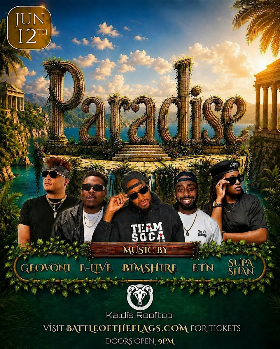 Paradise - The Ultimate Caribbean Party flyer or graphic.