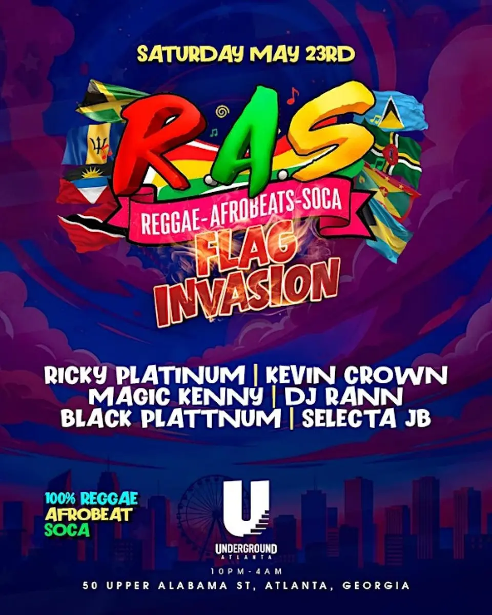R.A.S Flag Invasion Atlanta  flyer or graphic.