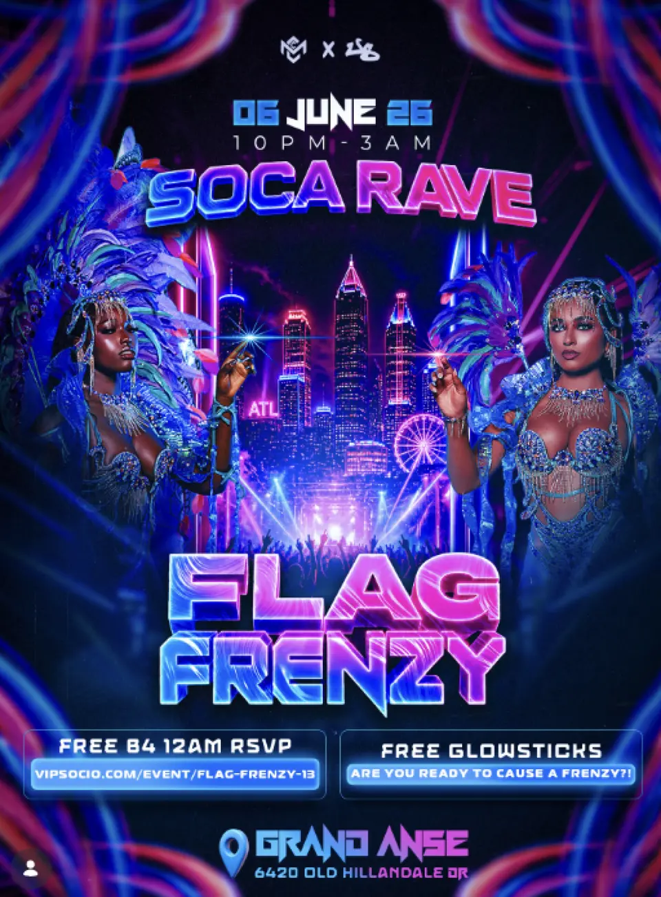 Soca Rave flyer or graphic.