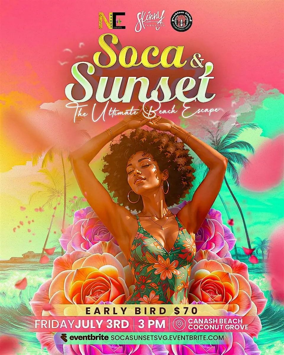 Soca & Sunset flyer or graphic.