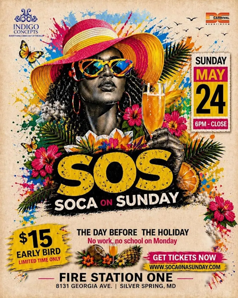 SOS :: SOCA On A SUNDAY - Memorial Wknd flyer or graphic.