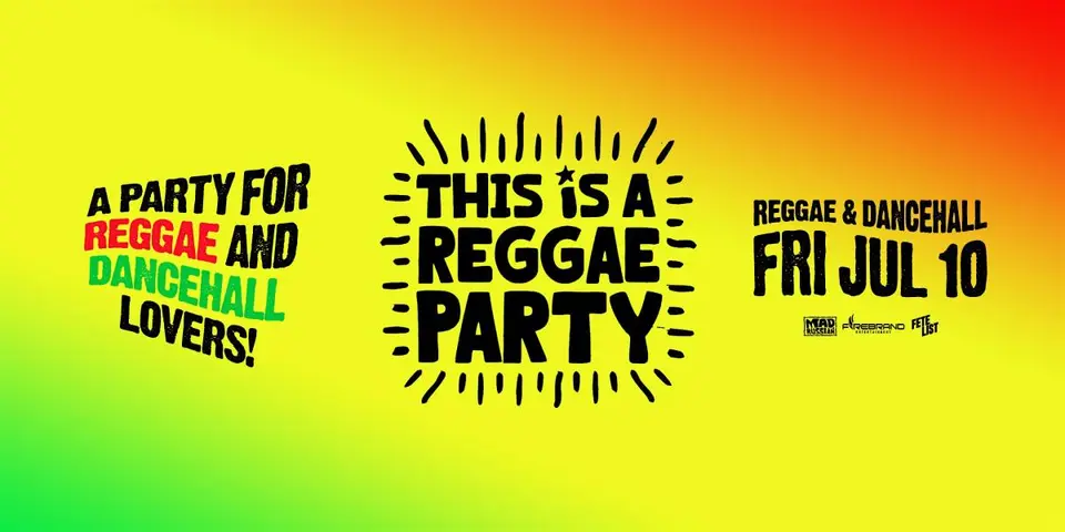 This is a REGGAE Party - NYC - July flyer or graphic.