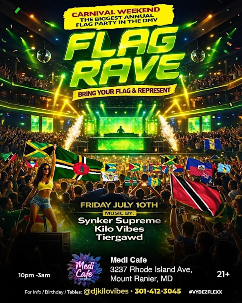 FLAG RAVE flyer or graphic.