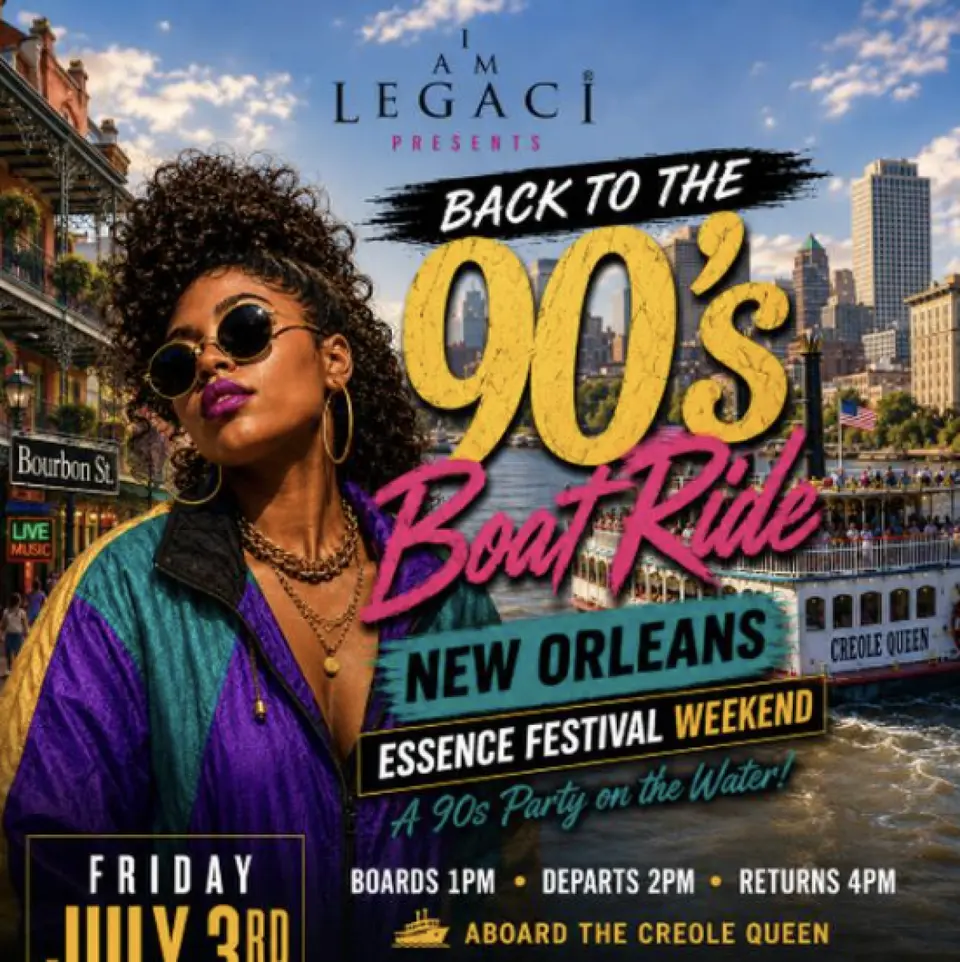 Back to the 90s Boat Ride flyer or graphic.