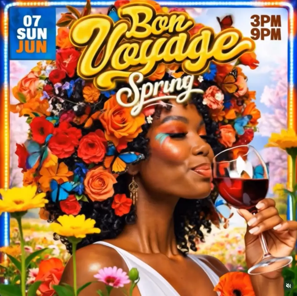 Bon Voyage Spring  flyer or graphic.