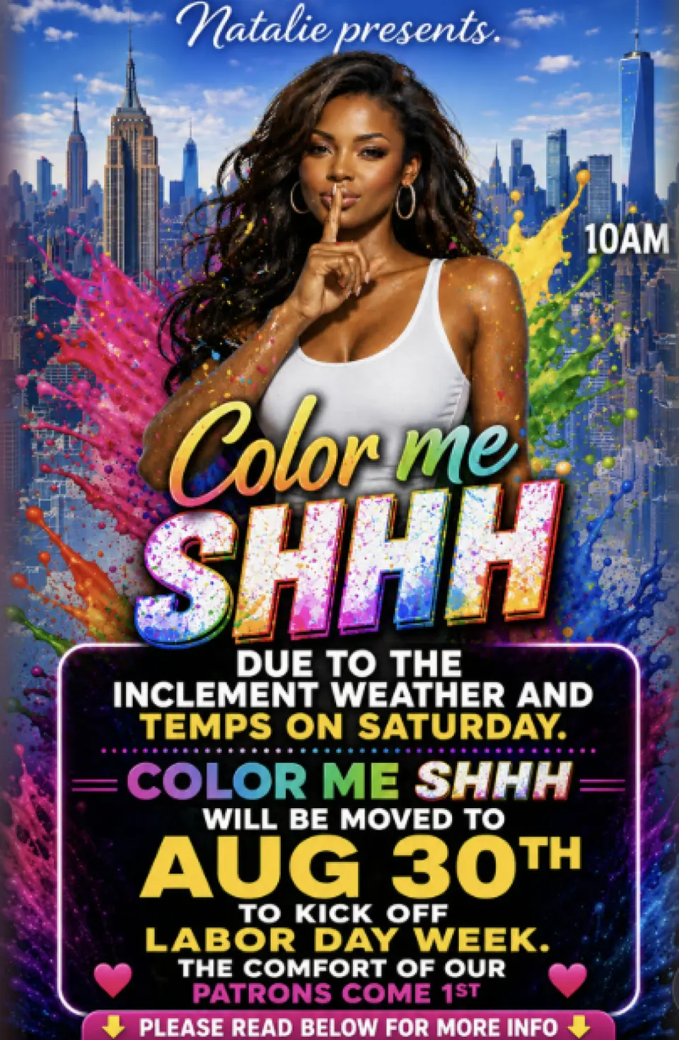 Color Me Shhh! flyer or graphic.