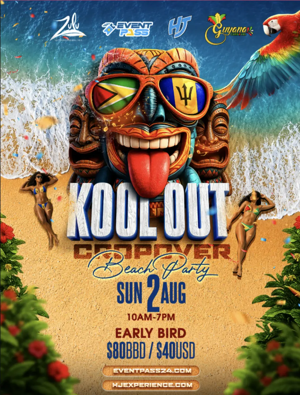Cool Out Crop Over Beach Party flyer or graphic.