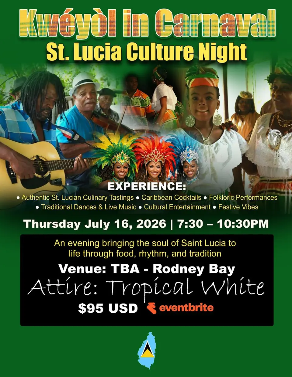 St. Lucia Culture Night - Carnival Edition flyer or graphic.