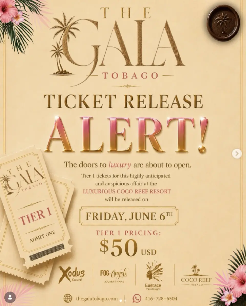 The Gala Tobago flyer or graphic.