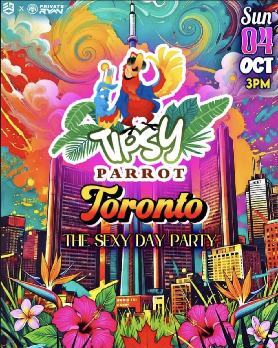 Tipsy Parrot flyer or graphic.